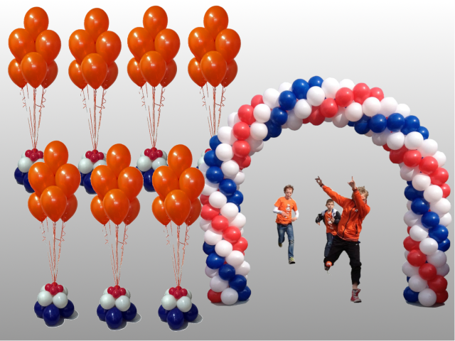 Ballonnenboog met heliumboeketten